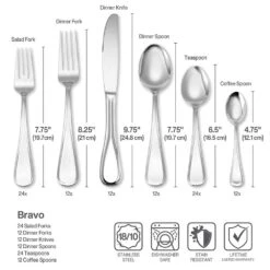 MIKASA Bravo 101 Piece Flatware Set, Service For 12 -Tableware Shop 101 piece flatware set service for 12 5256020 8