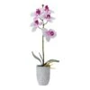 MIKASA 16 Inch Faux Orchid In Grey Pot, White And Fuchsia -Tableware Shop 16 inch faux orchid in grey pot white and fuchsia 5291153 1