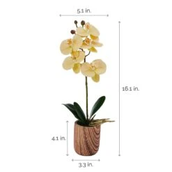 MIKASA 16 Inch Faux Orchid In Pot, Ivory -Tableware Shop 16 inch faux orchid in pot ivory 5293738 4