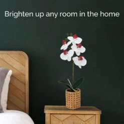 MIKASA 16 Inch Faux Orchid In Tan Pot, White And Pink -Tableware Shop 16 inch faux orchid in tan pot white and pink 5293732 3