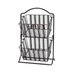 2 Tier Stripe Hanging Storage Basket