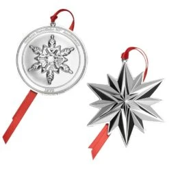 2019 Sterling Snowflake 50th Anniversary Ornament Set Of 2
