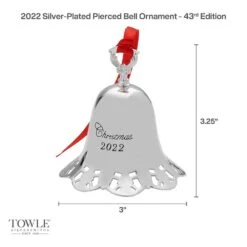 2022 Silver Plated Pierced Bell Ornament, 43rd Edition -Tableware Shop 2022 silver plated pierced bell ornament 43rd edition 5292013 3