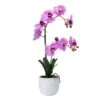MIKASA 22 Inch Faux Orchid In White Leaf Pot, Fuchsia -Tableware Shop 22 inch faux orchid in white leaf pot fuchsia 5291141 1