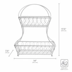 Loop And Lattice 2 Tier White Flatback Storage Basket -Tableware Shop 5244883 IG1 looplattice2tierbasketcrop