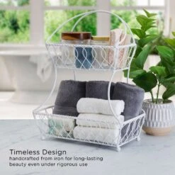 Loop And Lattice 2 Tier White Flatback Storage Basket -Tableware Shop 5244883 IG2 looplattice2tierbasket