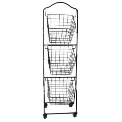 Rio 3 Tiered Standing Storage Baskets With Wheels -Tableware Shop 5268269 360 1
