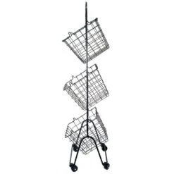 Rio 3 Tiered Standing Storage Baskets With Wheels -Tableware Shop 5268269 360 3