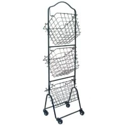 Rio 3 Tiered Standing Storage Baskets With Wheels -Tableware Shop 5268269 360 4