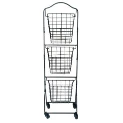Rio 3 Tiered Standing Storage Baskets With Wheels -Tableware Shop 5268269 360 5