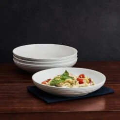 MIKASA Swirl Bone Set Of 4 Individual Pasta Bowls -Tableware Shop 5298602 LS1 swirl9inpastabowl