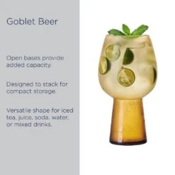 MIKASA Phoebe Amber Set Of 4 Beer Goblet Glasses -Tableware Shop 5304164 IG2 phoebe19ozgobletbeeramber