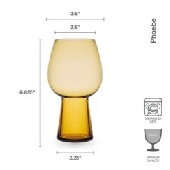 MIKASA Phoebe Amber Set Of 4 Beer Goblet Glasses -Tableware Shop 5304164 IG phoebe19ozgobletbeeramber