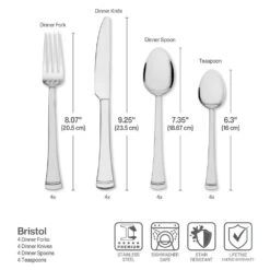Bristol 16 Piece Flatware Set, Service For 4 -Tableware Shop Bristol 16 Piece Flatware Set Service for 4 5294280 4
