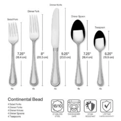 Continental Bead 20 Piece Flatware Set, Service For 4 -Tableware Shop Continental Bead 20 Piece Flatware Set Service for 4 5308650 3