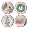 MIKASA Countryside Christmas Set Of 4 Salad Plates -Tableware Shop Countryside Christmas Set of 4 Assorted Salad Plates 5312173 1