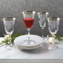 MIKASA Holiday Traditions Gold Rim Set Of 4 Red Wine Glasses -Tableware Shop Holiday Traditions Set of 4 Red Wine Glasses 5298272 2