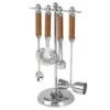 MIKASA Faux Leather Stitched 5 Piece Bar Tool Set -Tableware Shop Leather Stitched 5 Piece Bar Tool Set 5301647 1