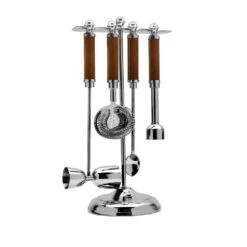 MIKASA Faux Leather Stitched 5 Piece Bar Tool Set -Tableware Shop Leather Stitched 5 Piece Bar Tool Set 5301647 5