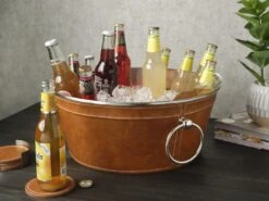 MIKASA Faux Leather Stitched Beverage Tub -Tableware Shop Leather Stitched Beverage Tub 5301646 3