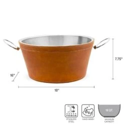 MIKASA Faux Leather Stitched Beverage Tub -Tableware Shop Leather Stitched Beverage Tub 5301646 4