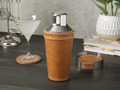 MIKASA Faux Leather Stitched Cocktail Shaker 9 MIKASA Faux Leather Stitched Cocktail Shaker -Tableware Shop Leather Stitched Cocktail Shaker 5301645 2