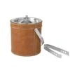 MIKASA Faux Leather Stitched Ice Bucket With Tongs -Tableware Shop Leather Stitched Ice Bucket with Tongs 5301642 1