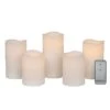 MIKASA Flameless Set Of 5 Wave Pillar LED Candles With Remote -Tableware Shop Mikasa Set of 5 2 Wax Pillar LED Flameless Candles and Remote 5286025 1