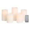 MIKASA Flameless Set Of 5 Pillar LED Candles With Remote -Tableware Shop Mikasa Set of 5 2 Wax Pillar LED Flameless Candles and Remote 5287496 1