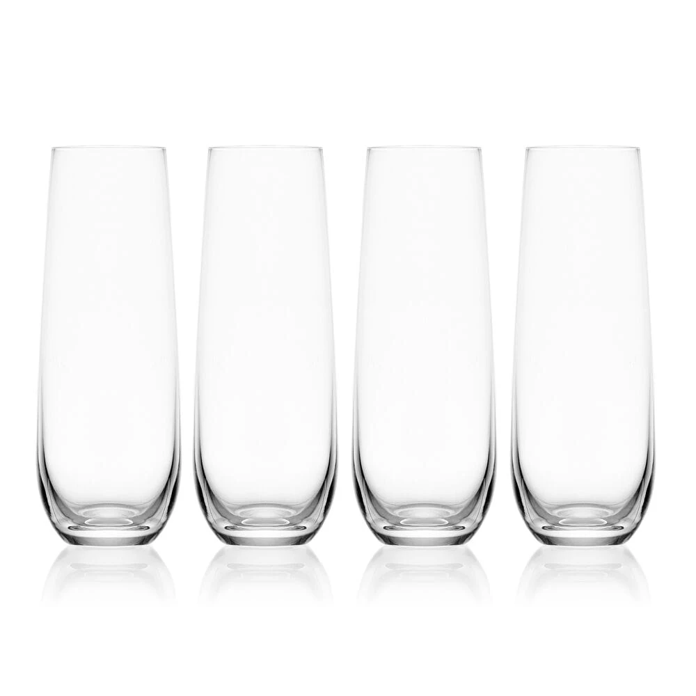 MIKASA Parker Set Of 4 Stemless Flute Glasses 3 MIKASA Parker Set Of 4 Stemless Flute Glasses