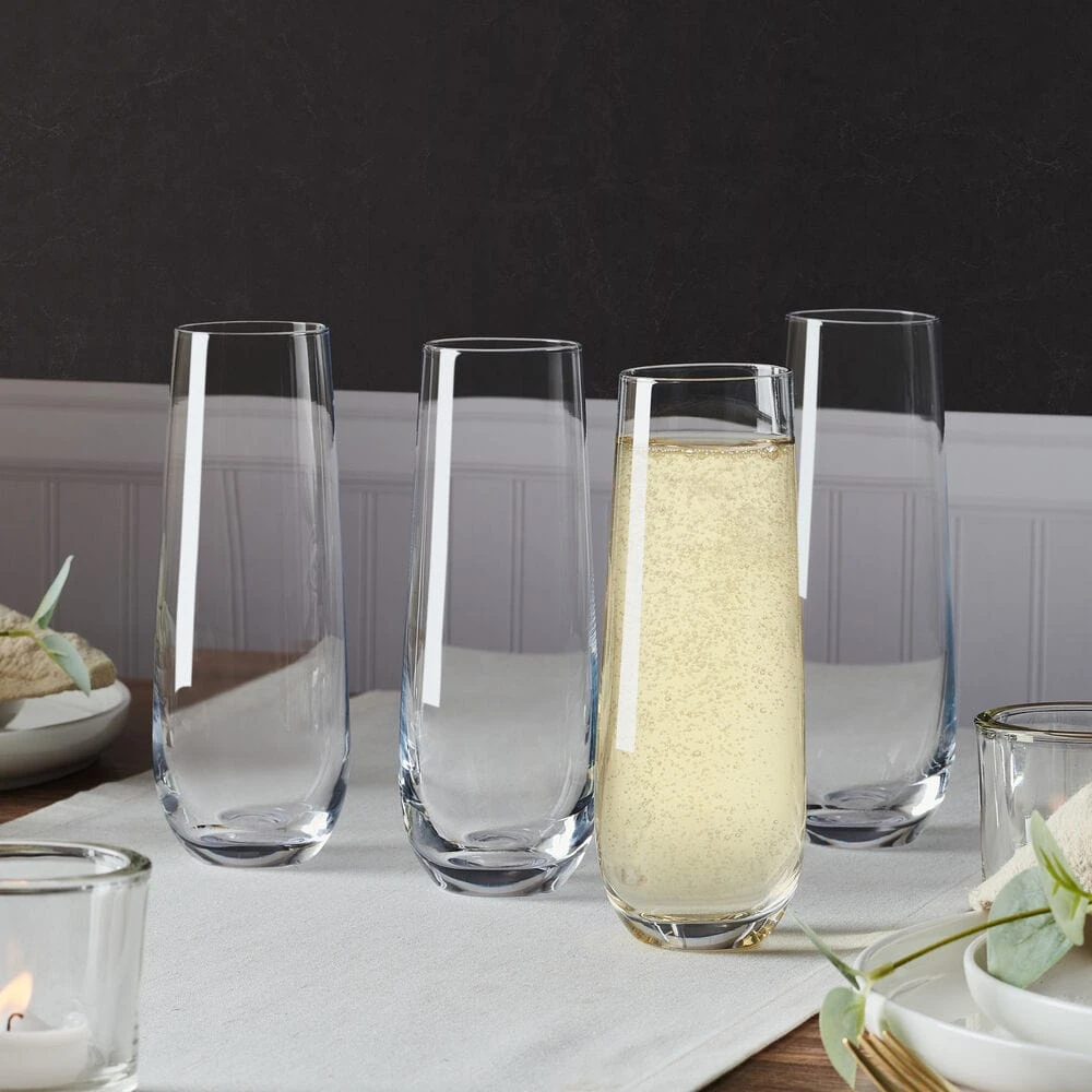 MIKASA Parker Set Of 4 Stemless Flute Glasses 4 MIKASA Parker Set Of 4 Stemless Flute Glasses - Image 2