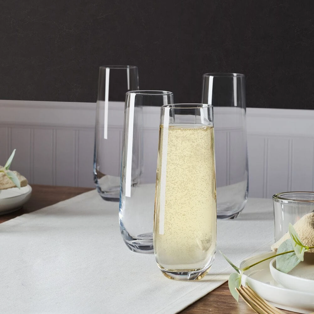 MIKASA Parker Set Of 4 Stemless Flute Glasses 5 MIKASA Parker Set Of 4 Stemless Flute Glasses - Image 3