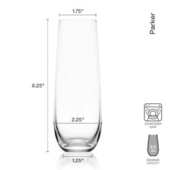 MIKASA Parker Set Of 4 Stemless Flute Glasses 14 MIKASA Parker Set Of 4 Stemless Flute Glasses -Tableware Shop Parker Set of 4 Stemless Flute Glasses 5312394 4