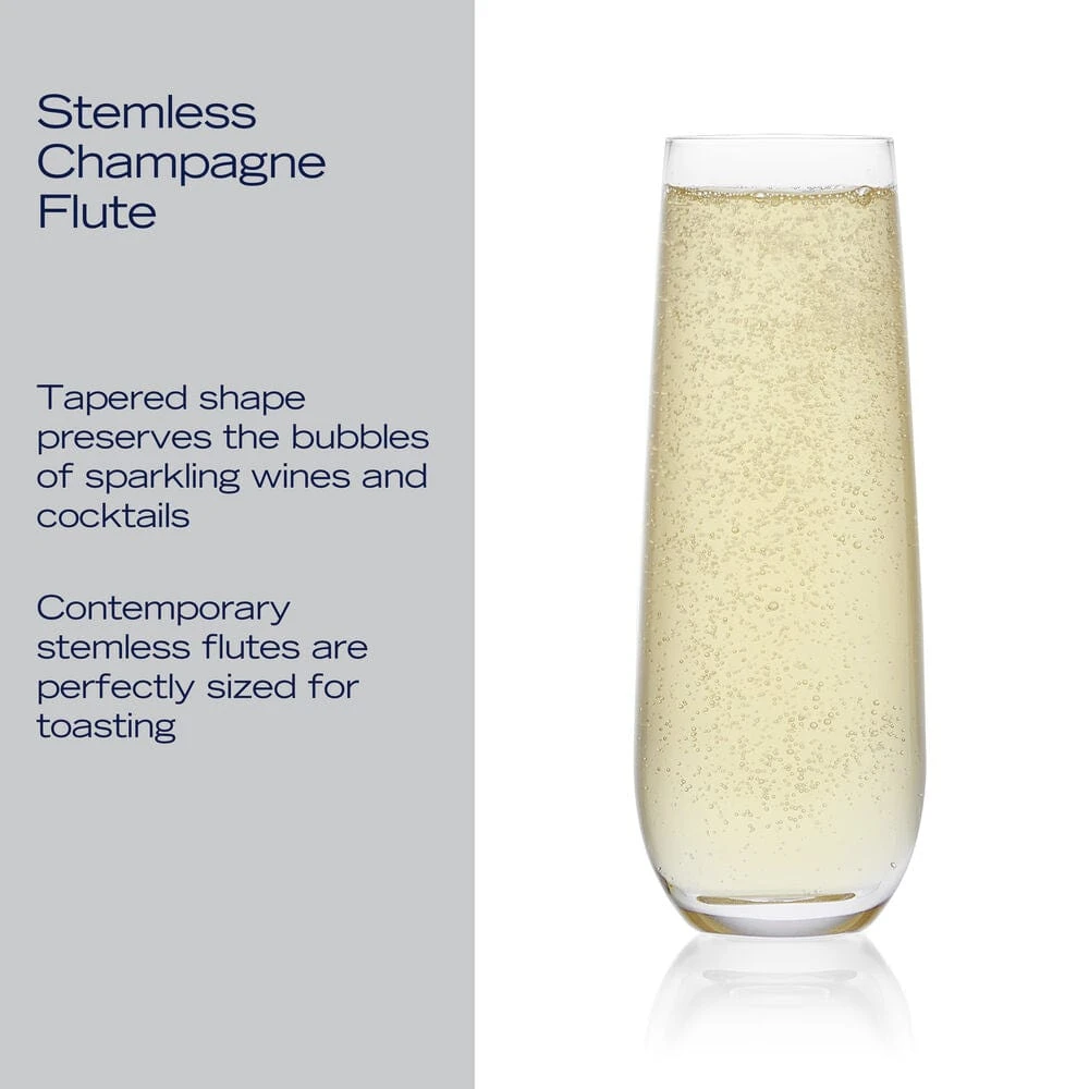 MIKASA Parker Set Of 4 Stemless Flute Glasses 8 MIKASA Parker Set Of 4 Stemless Flute Glasses - Image 6