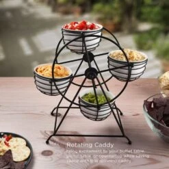 Ferris Wheel Entertaining Dip Bowl Serving Caddy -Tableware Shop Rotating Entertaining Caddy 5312721 5