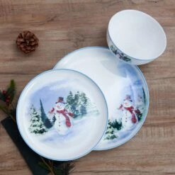MIKASA Snowman Forest 12 Piece Dinnerware Set, Service For 4 -Tableware Shop SNOWMAN FOREST 12 PIECE DINNERWARE SET SERVICE FOR 4 5297789 3