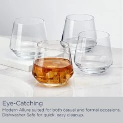 MIKASA Samantha Set Of 4 Double Old Fashioned Whiskey Glasses -Tableware Shop Samantha Set of 4 Double Old Fashioned Glasses 5312405 6