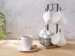 Stella Mug Tree With Storage Basket 12 Stella Mug Tree With Storage Basket -Tableware Shop Stella Mug Tree With Basket 5304325 3