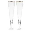 MIKASA Trumpet Gold Set Of 2 Champagne Flute Glasses -Tableware Shop Trumpet Set of 2 Gold Band Flute Glasses 5312427 1