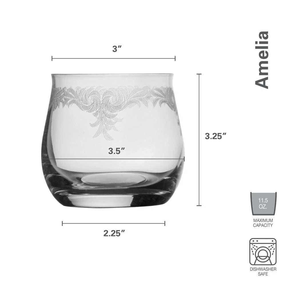 MIKASA Amelia Set Of 4 Double Old Fashioned Glasses 10 MIKASA Amelia Set Of 4 Double Old Fashioned Glasses - Image 8