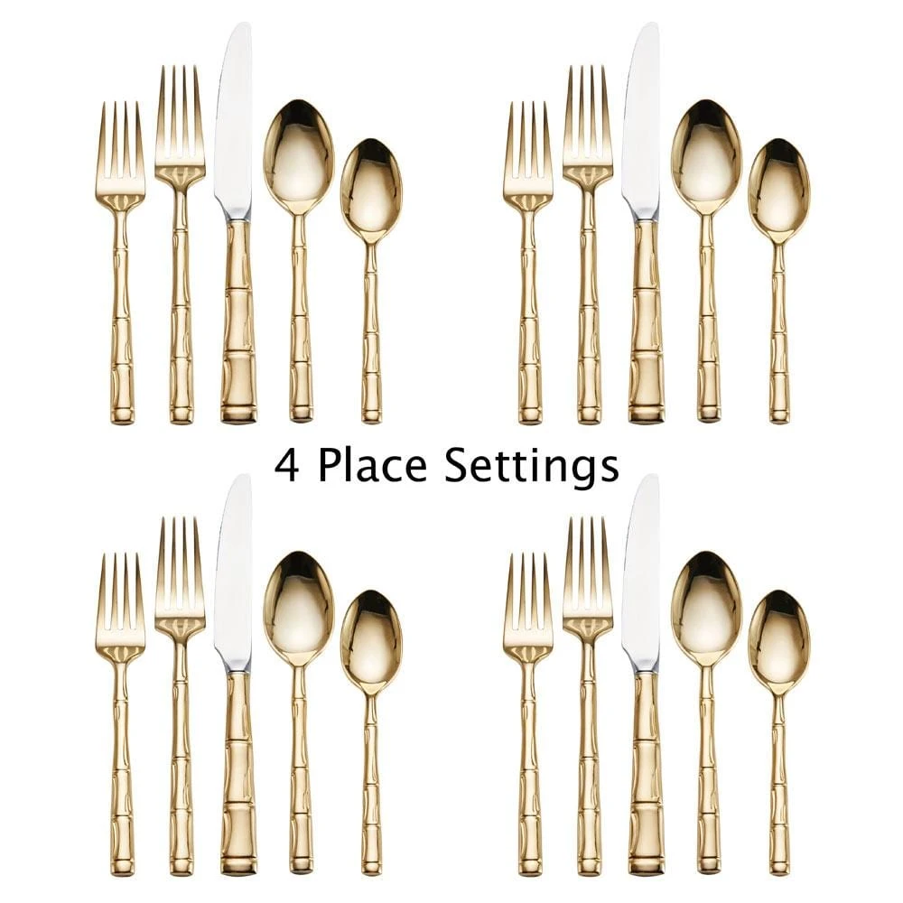 Bamboo Gold 20 Piece Flatware Set, Service For 4 4 Bamboo Gold 20 Piece Flatware Set, Service For 4 - Image 2