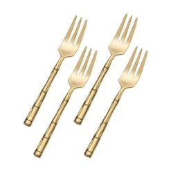 Bamboo Gold Set Of 4 Appetizer Forks