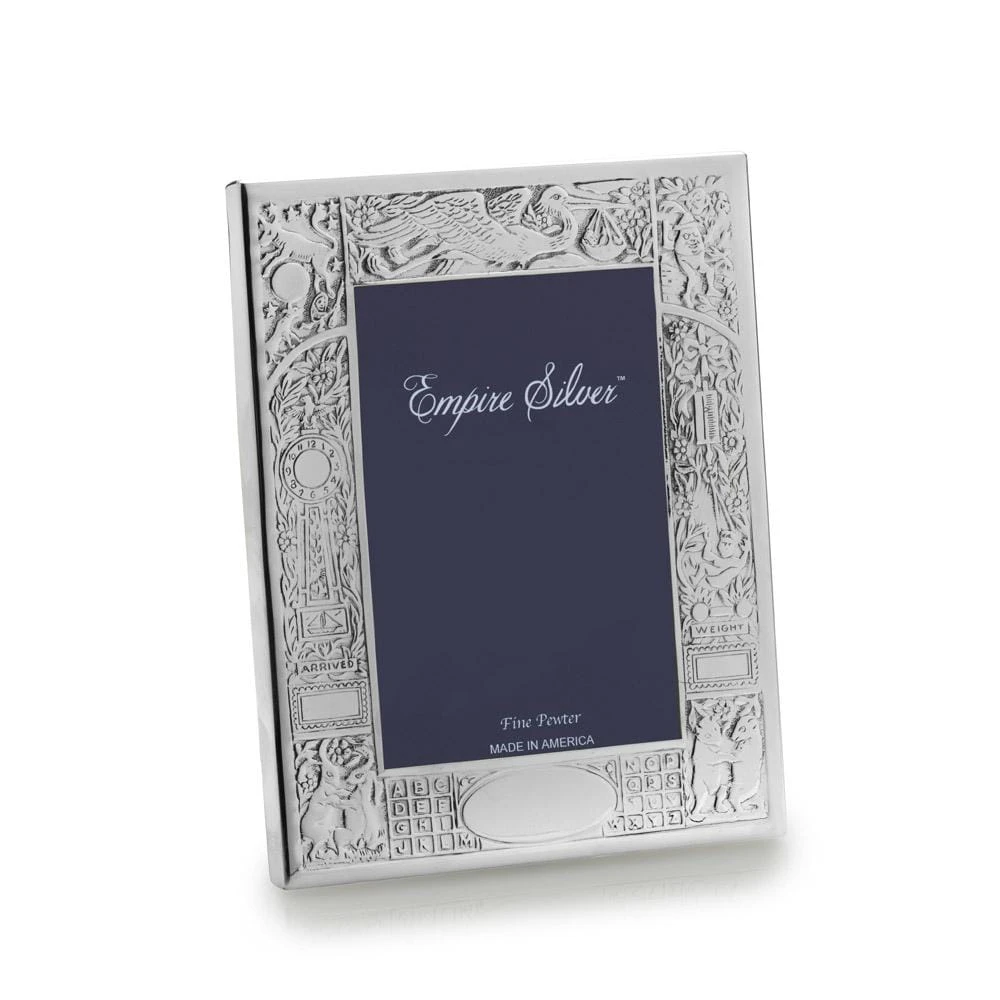 Birth Record Pewter Baby Frame 3 Birth Record Pewter Baby Frame