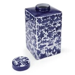 MIKASA Landscape Decorative Square Ginger Jar Canister -Tableware Shop blue and white landscape square ceramic storage ginger jar canister 5288409 2