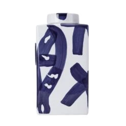 MIKASA Paint Stroke Decorative Square Ginger Jar Canister