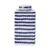 MIKASA Ripple Stripe Decorative Square Ginger Jar Canister -Tableware Shop blue and white ripple stripe square ceramic storage ginger jar canister 5288412 1
