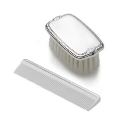 Boys Plain Military Sterling Brush Comb Set