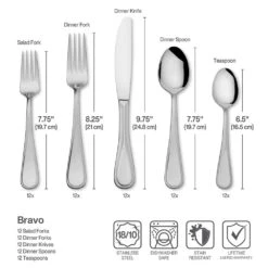 MIKASA Bravo 65 Piece Flatware Set, Service For 12 -Tableware Shop bravo 65 piece flatware set service for 12 5061640 11