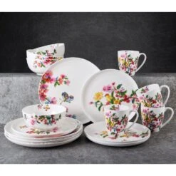 MIKASA Butterfly Garden 16 Piece Dinnerware Set, Service For 4 -Tableware Shop butterfly garden 16 piece dinnerware set service for 4 5280300 3