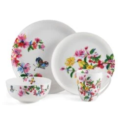 MIKASA Butterfly Garden 16 Piece Dinnerware Set, Service For 4 -Tableware Shop butterfly garden 16 piece dinnerware set service for 4 5280300 9
